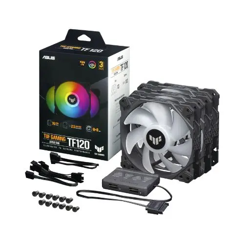 PACK FAN ASUS TUF GAMING 3 X FAN TF120A1R WITH CONTROLLER BLACK